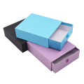 Blue cardboard foldable drawer box paper packaging storage drawer gift box